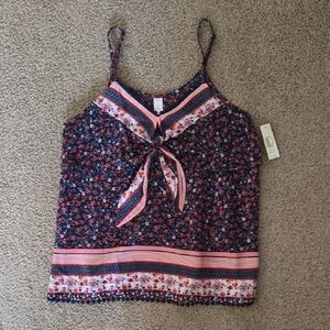 NWT No Boundries Floral Print Top With Adjustable Straps